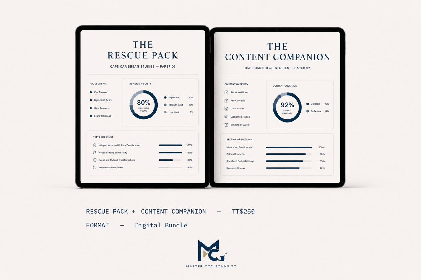 CAPE Caribbean Studies Rescue Pack and Content Companion revision bundle